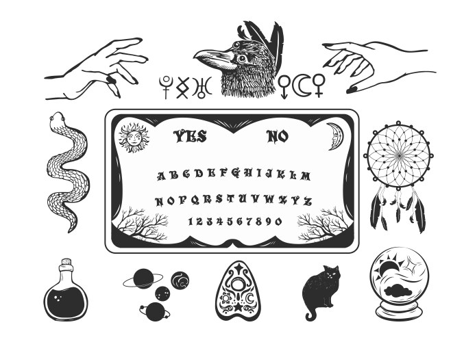 Occult symbols element collection vector image