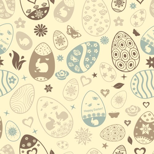 seamless pattern of easter eggs vector