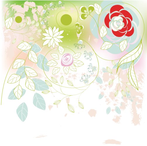 Pink background with flowers Royalty Free Vector Image