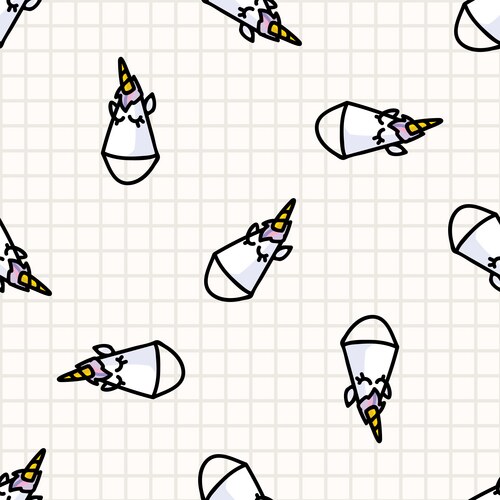 Cute cartoon unicorn party hat seamless Vector Image