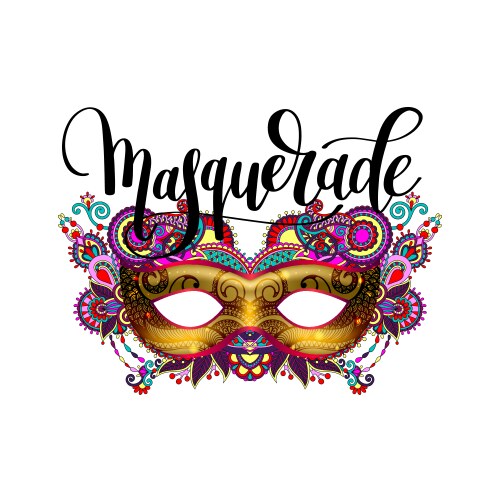 Elegant Masquerade Mask Logo Vector Image