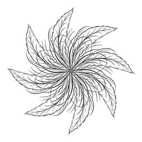 Mandala swirl seamless background black line Vector Image