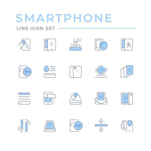 smartphone protection color line icon vector