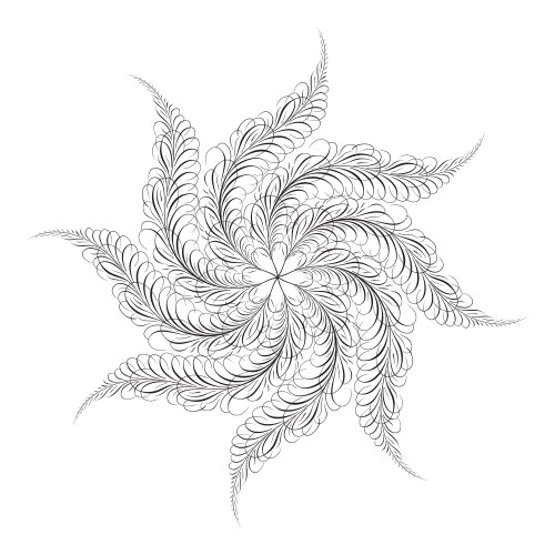 Mandala swirl seamless background black line Vector Image