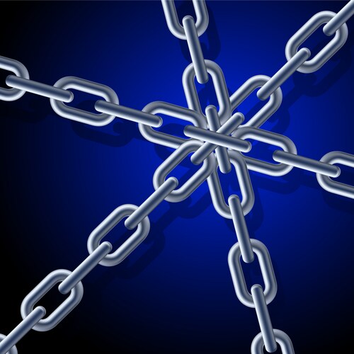 Interconnected Metal Chains – Royalty-Free Vector | VectorStock