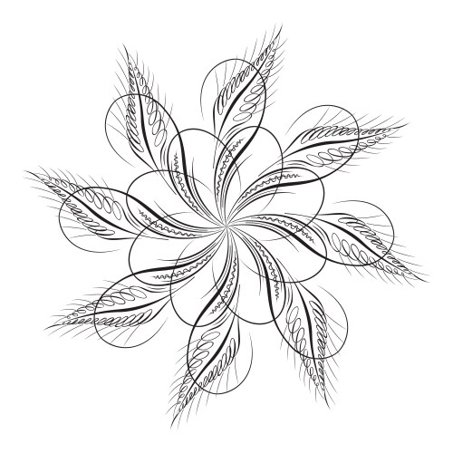 Mandala swirl seamless background black line Vector Image