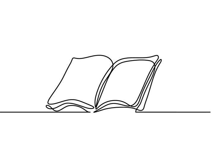 Abstract open book as line drawing on white Vector Image