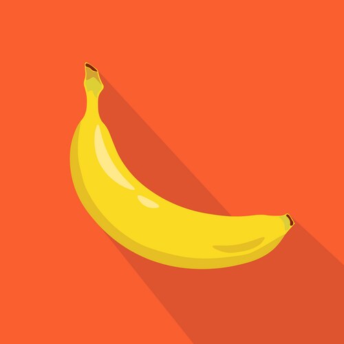 Banana Flat Icon - Fresh Fruit Vector Image