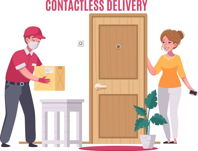 Contactless delivery vector image