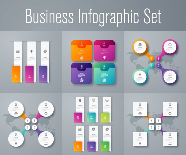 Set with infographics vector image