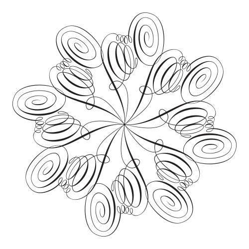 Mandala swirl seamless background black line Vector Image