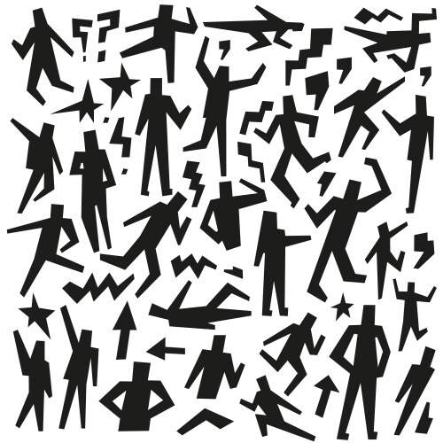 Dancing robots - doodles Royalty Free Vector Image
