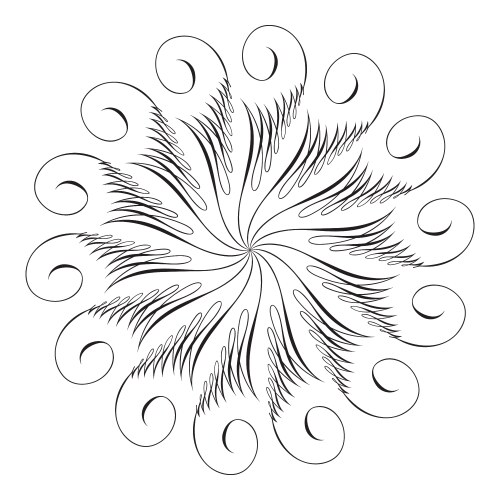 Mandala swirl seamless background black line Vector Image