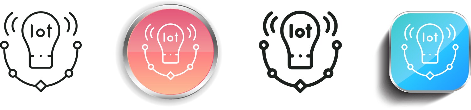 Iot icon thin linear regular and button style vector image
