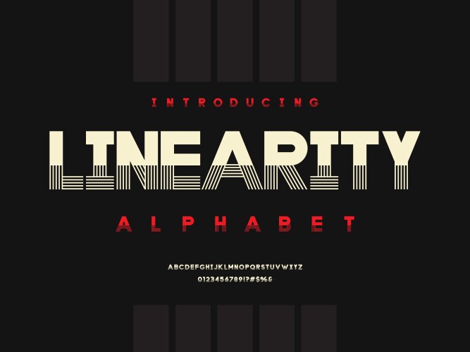 Linear design font alphabet Royalty Free Vector Image