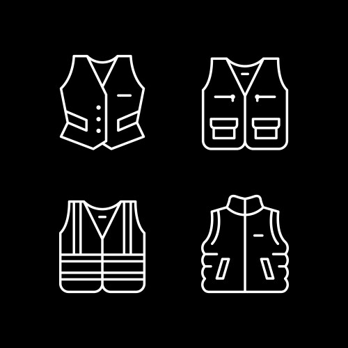 Set line icons vest vector image