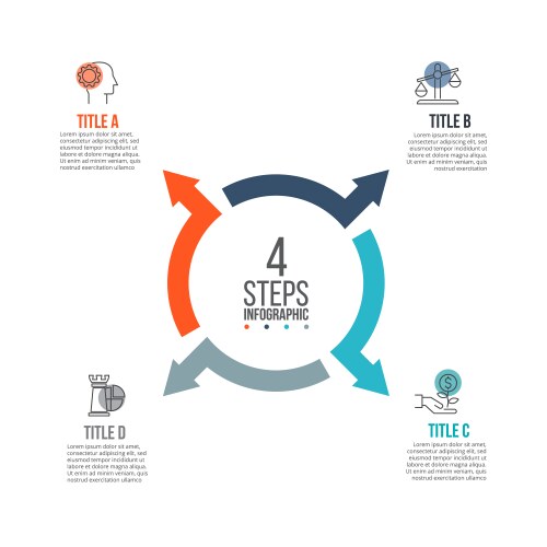 Circle chart arrows infographic or cycle Vector Image