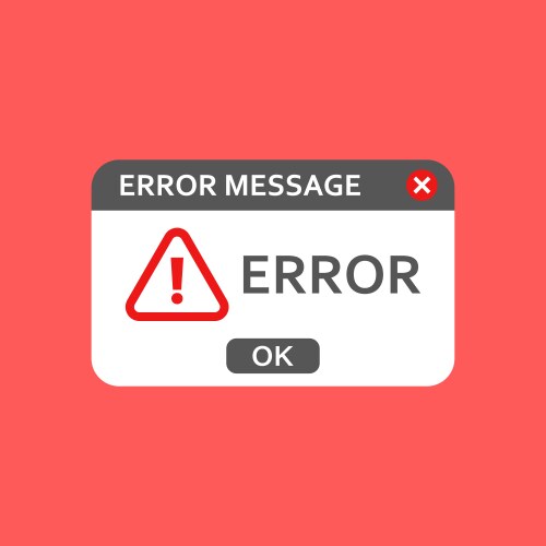 Error message icon in flat style computer window vector image
