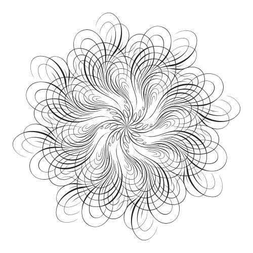 Mandala swirl seamless background black line Vector Image