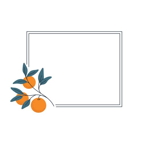Botanical Orange Branch Frame Vector Image