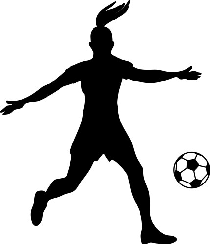 Soccer Player Silhouette Shooting Vector Image