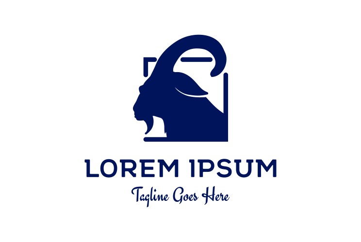 Black Capricorn Goat Silhouette Logo Vector Image