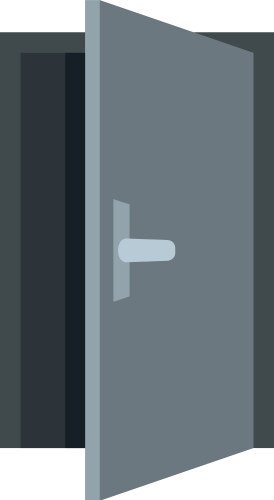 Steel open door icon flat isolated Vector Image