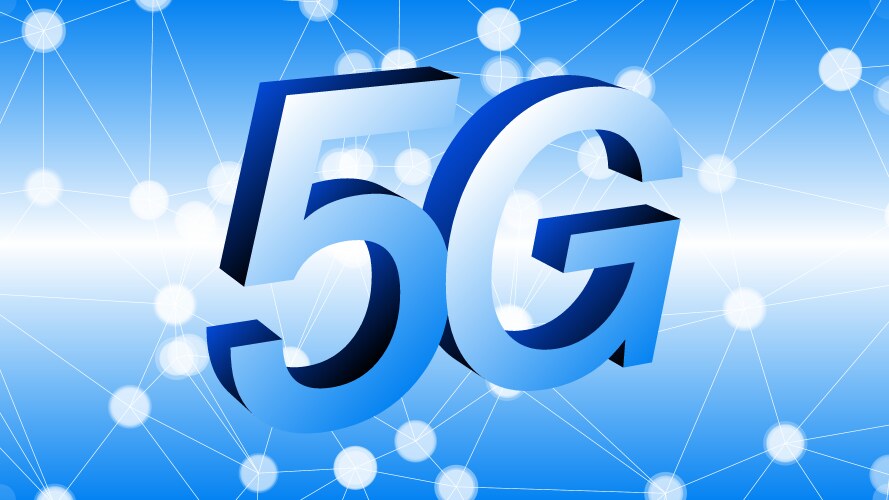 5g mobile signal 3d symbol concept vector image