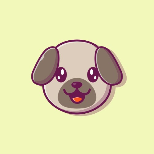 cute dog face cartoon vector image