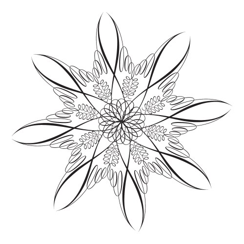 Mandala swirl seamless background black line Vector Image