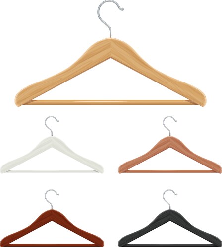 wooden coat hanger vector image