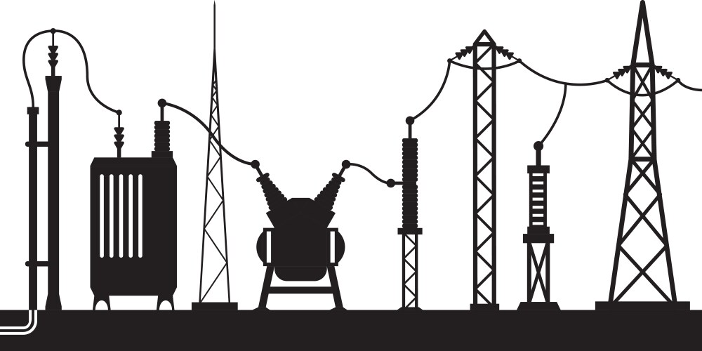 electrical substation scene vector