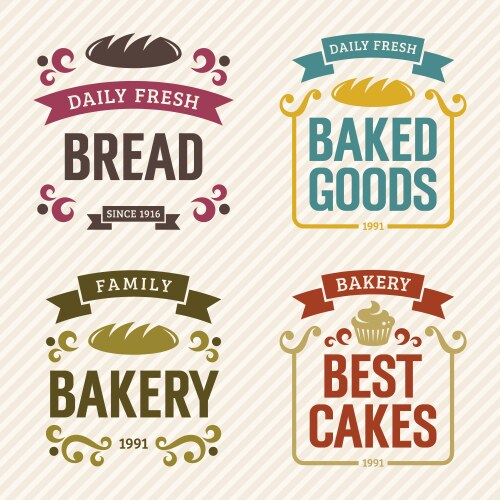 Retro bakery labels vector image