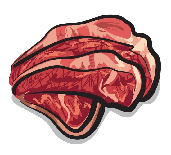 Raw meat Royalty Free Vector Image - VectorStock