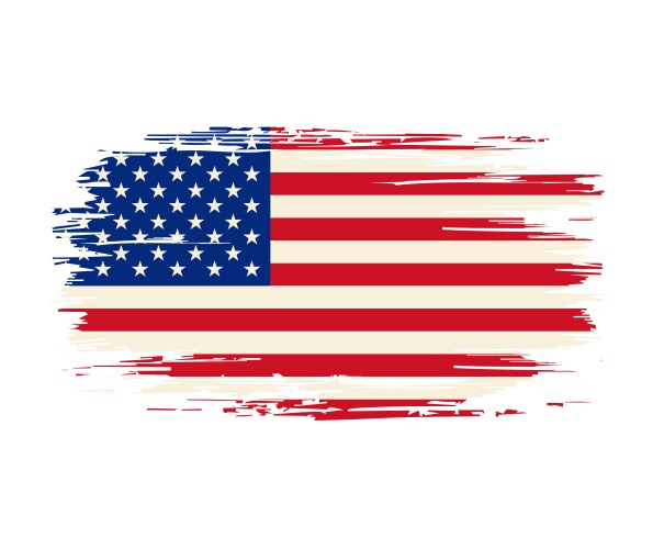 Grunge American Flag Brushstroke Vector Image