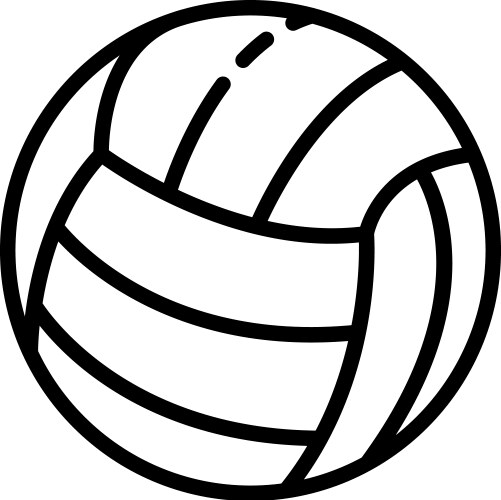 Volleyball Ball Outline Icon Vector Image