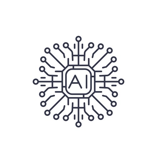 Artificial intelligence round ai Royalty Free Vector Image