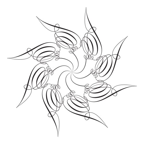 Mandala swirl seamless background black line Vector Image