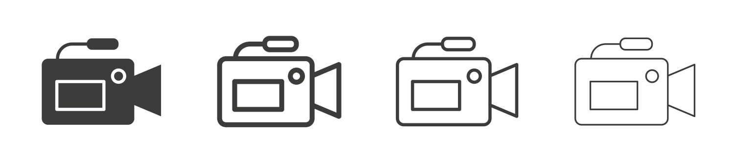 Security camera icon set on white background Vector Image