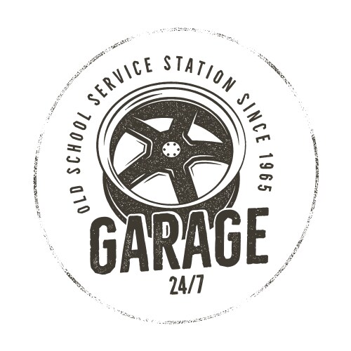 Vintage Garage Label - Service Station Vector Image