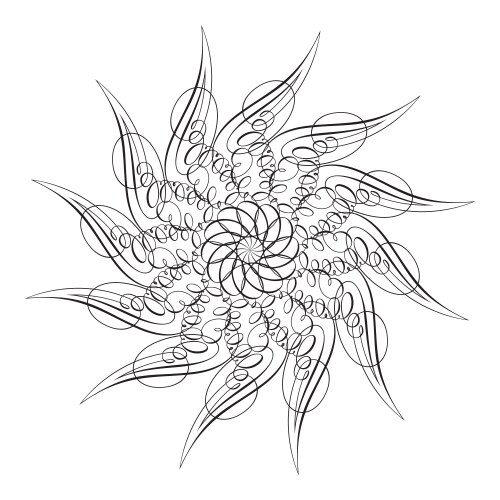 Mandala swirl seamless background black line Vector Image