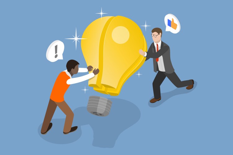 3d isometric flat concept link building Royalty Free Vector