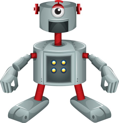 A grey robot vector image