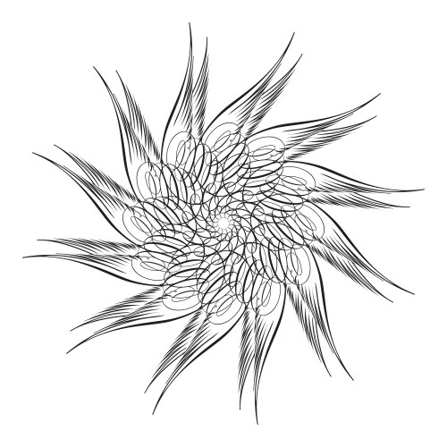 Mandala swirl seamless background black line Vector Image