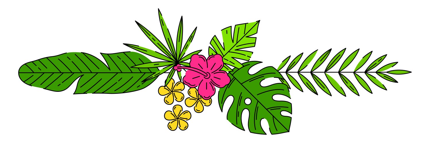 Print with stylized palm leaves decorative image Vector Image
