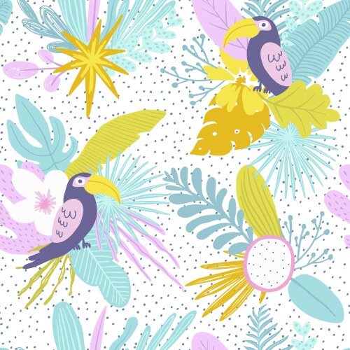 Tropical summer seamless background with bananas Vector Image