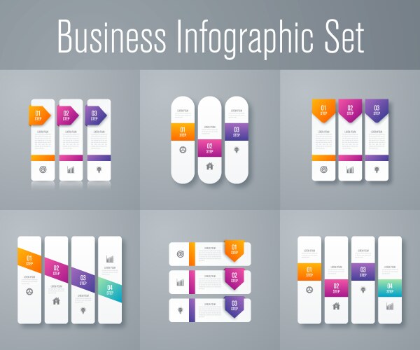 set with infographics vector image