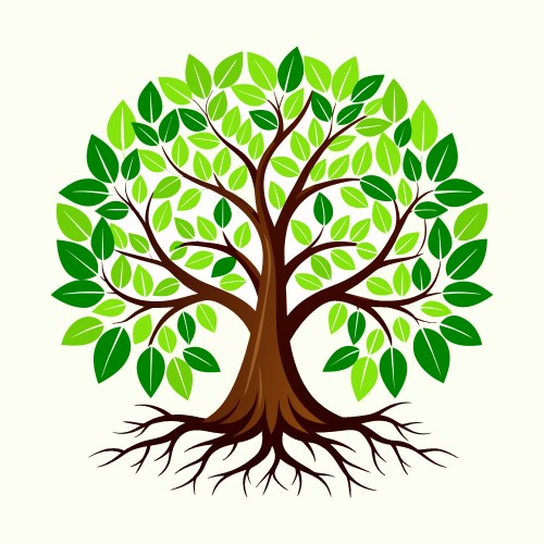 Tree with roots Royalty Free Vector Image - VectorStock