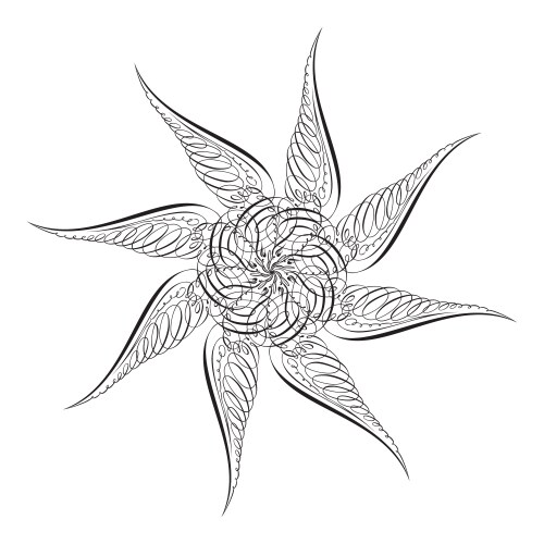 Mandala swirl seamless background black line Vector Image