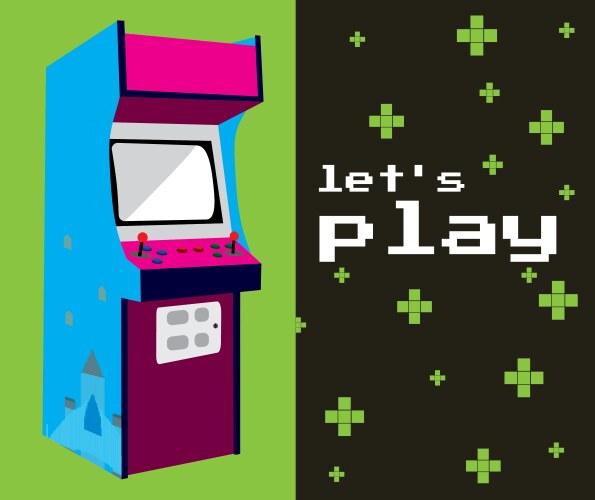 lets play arcade vector image